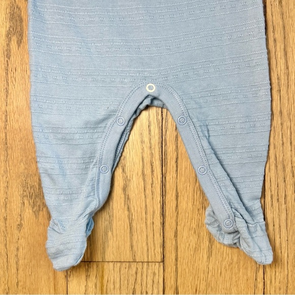 Burt’s Bees Baby Newborn Baby Boy Textured Organic Footed Onesie Size Newborn - Picture 3 of 9